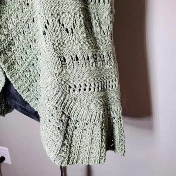 Sonoma Open Front Sweater Vest Cardigan Green Beige Size Small - Picture 5 of 12